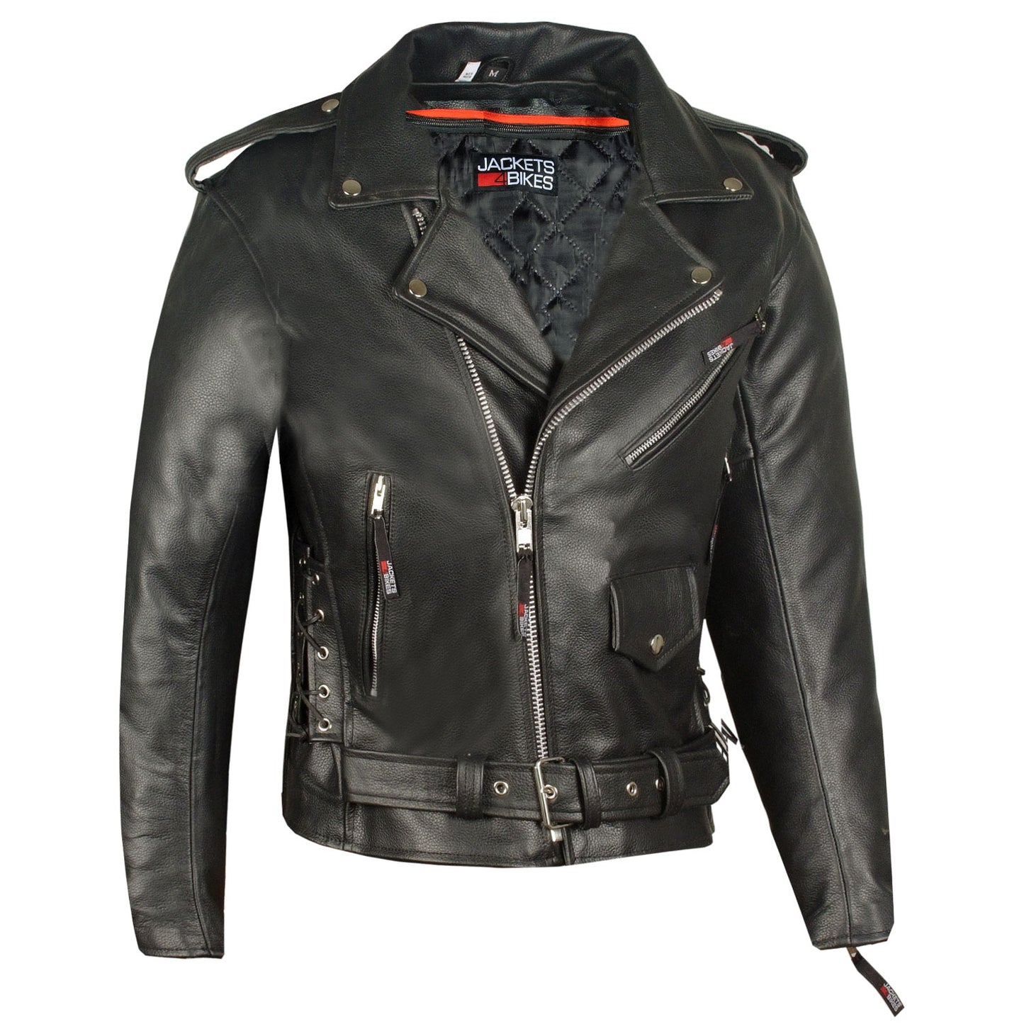 Men's ICONIC Motorcycle Premium Leather Classic Side Lace Biker Jacket