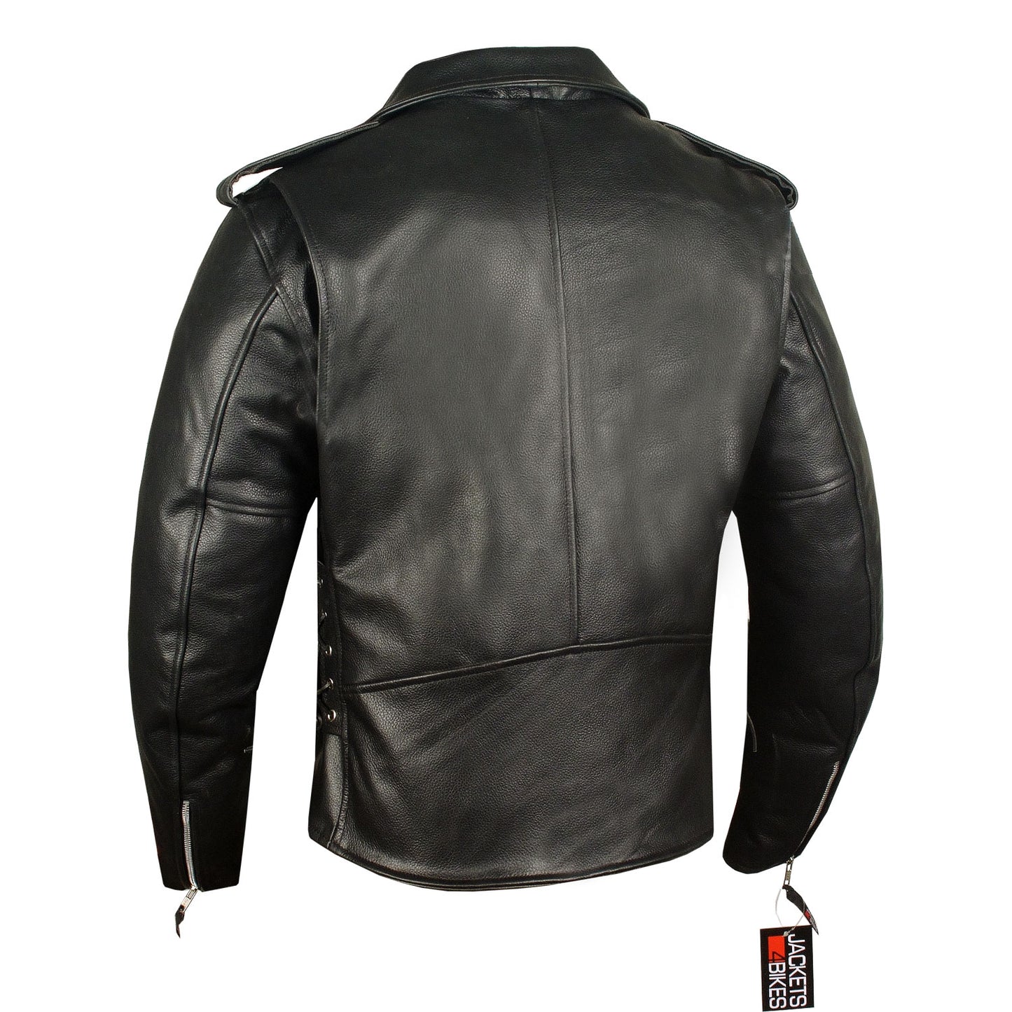 Men's ICONIC Motorcycle Premium Leather Classic Side Lace Biker Jacket