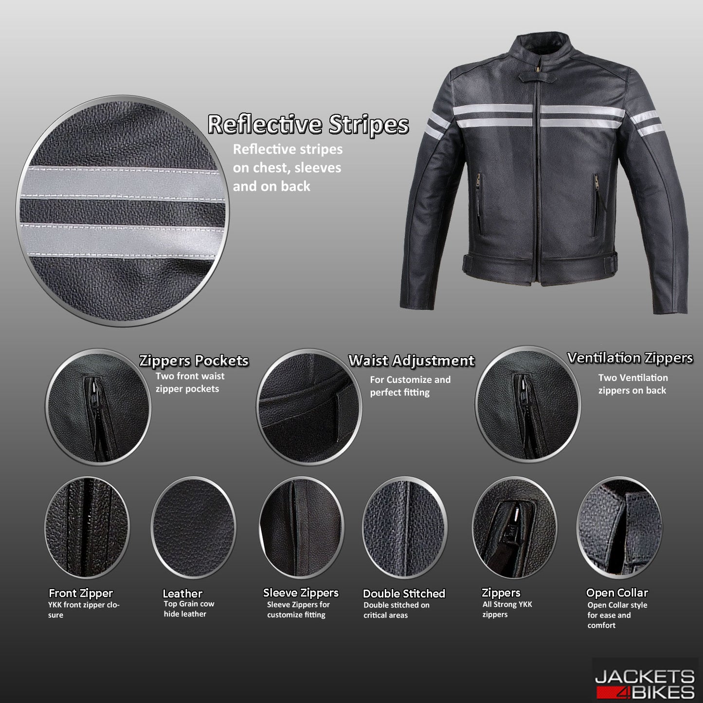 TRACK MOTORCYCLE BIKER ARMOR LEATHER JACKET BLACK