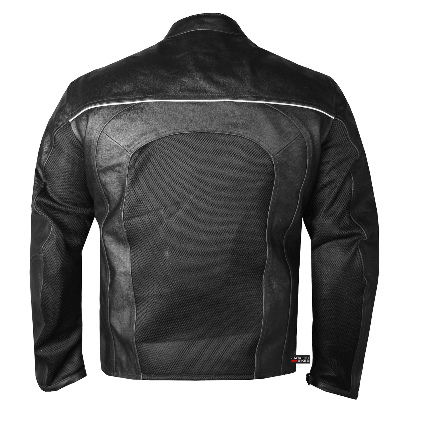 RAZER MENS MOTORCYCLE LEATHER JACKET ARMOR Black