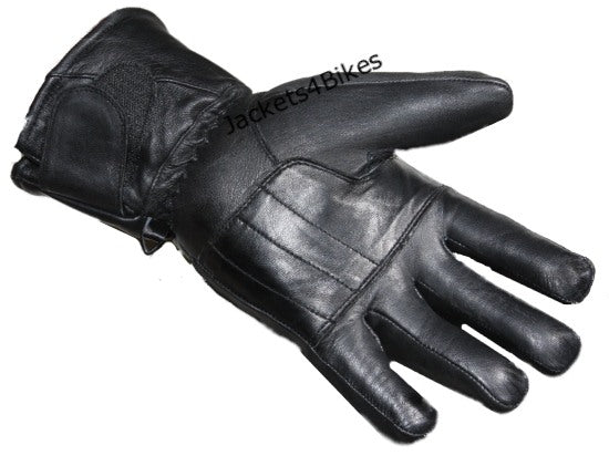 NEW THINSULATE MOTORCYCLE LEATHER FULL GLOVES BLACK