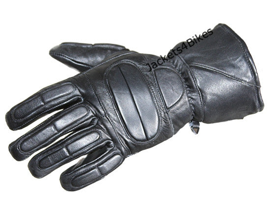 NEW THINSULATE MOTORCYCLE LEATHER FULL GLOVES BLACK