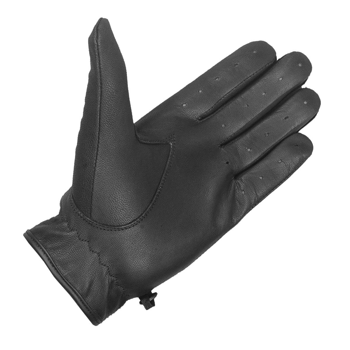 New Biker Police Leather Motorcycle Riding Ventilation Driving Gloves Black