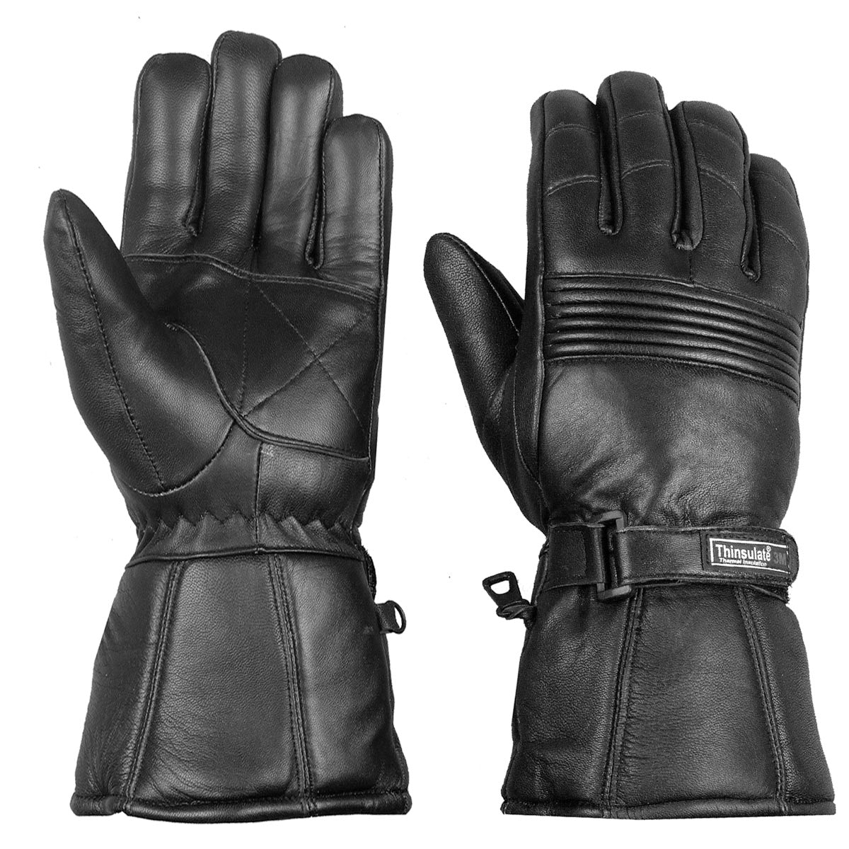 Motorcycle Biker Riding Sheep Leather Gloves Flexible Stretch SL7 Black