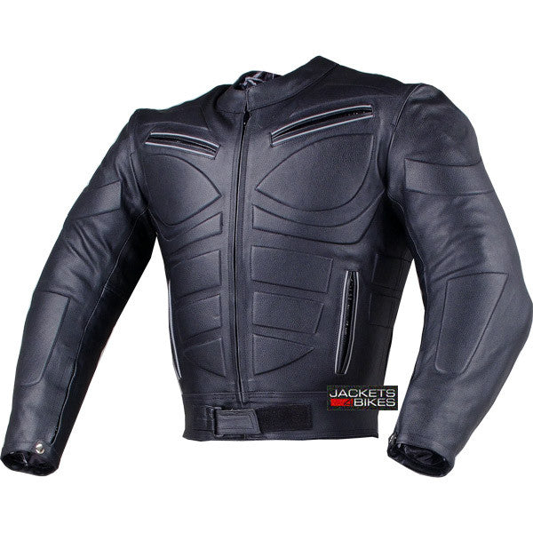 BLADE MOTORCYCLE RIDING ARMOR BIKER LEATHER JACKET BLACK