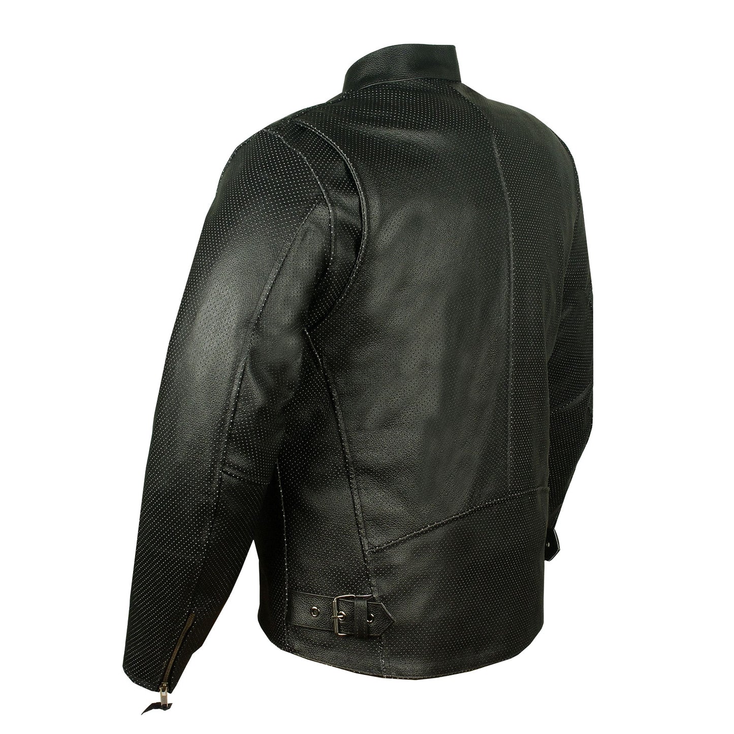 Men's Infinity Airflow Perforated Leather Motorcycle Armor Biker Jacket