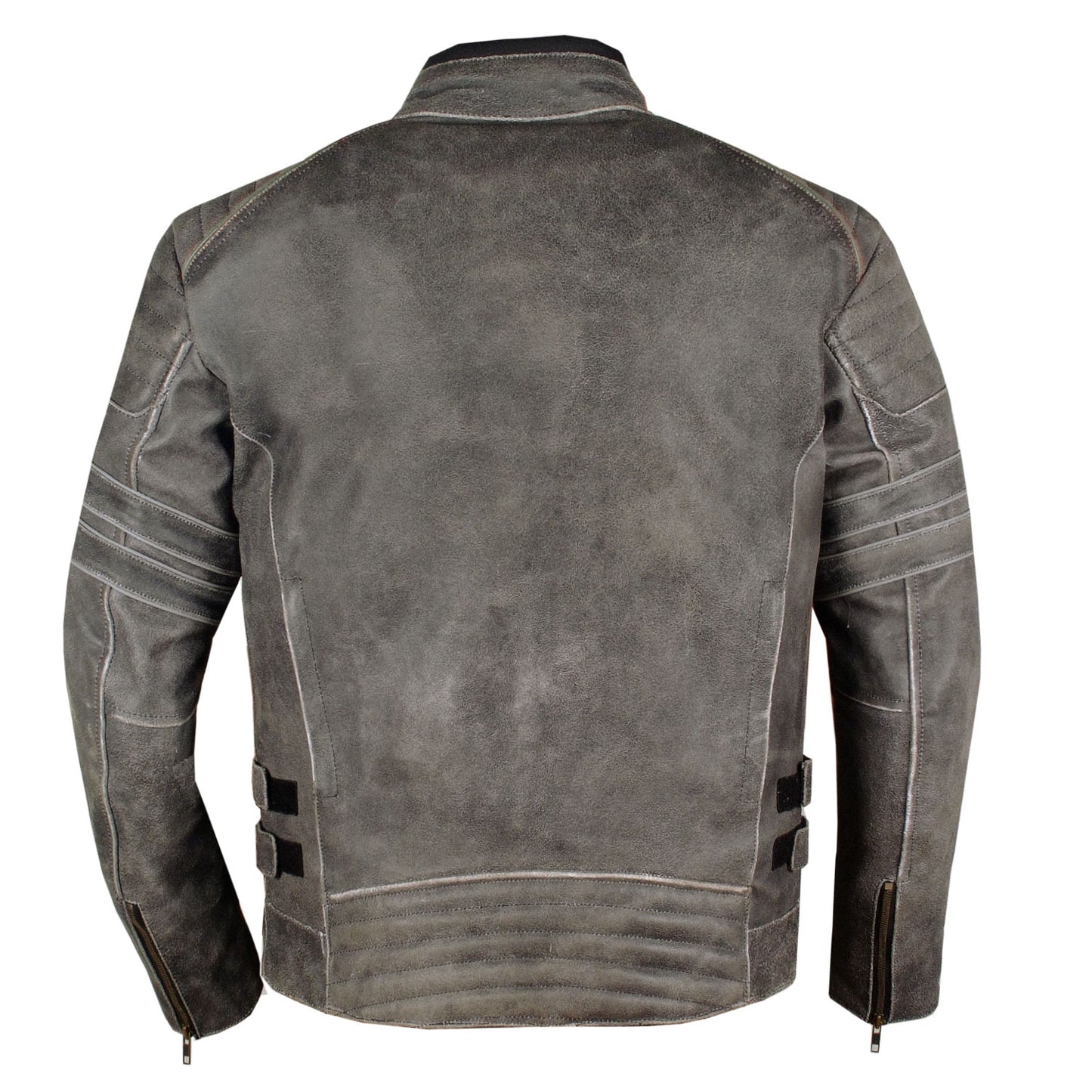 Men's SHADOW Motorcycle Distressed Cowhide Leather Armor Black Jacket Biker