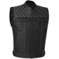 SOA Men's Leather Motorcycle Concealed Gun Pockets Biker Club Vest Paisley White