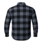 Jackets 4 Bikes PERFORMER Armored Motorcycle Flannel Shirt for Men – CE Armor, Hidden Utility Pockets Ventilated Flannel Gray