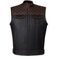 SOA Men's Leather Motorcycle Concealed Gun Pockets Biker Club Vest Paisley Orange