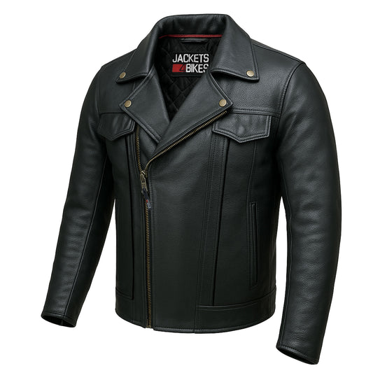 Outrider Leather Men’s Premium Black Buffalo Cruiser Motorcycle Jacket