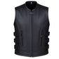 NEW BIKER MOTORCYCLE LEATHER VEST STYLISH BLACK
