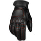 New Vintage Mens Leather Cruiser Protective Motorcycle Riding Racing Gloves BlackRed