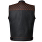 SOA Men's Leather Motorcycle Concealed Gun Pockets Biker Club Vest Paisley Orange