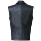Men's Classic Leather Motorcycle Biker Concealed Carry Vintage Vest FNRed