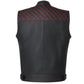 SOA Men's Leather Motorcycle Concealed Gun Pockets Biker Club Vest Paisley Red