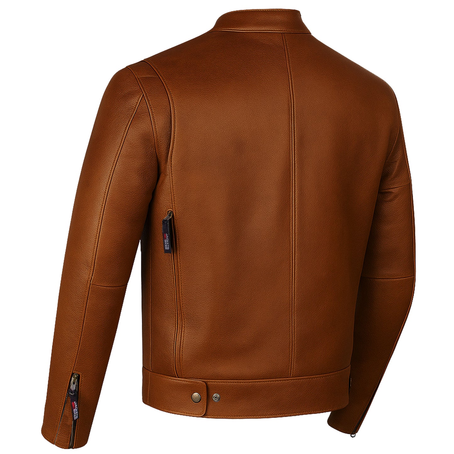 Men's Commuter Premium Natural Buffalo Armor Motorcycle Leather Biker Jacket Tan