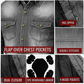 Jackets 4 Bikes PERFORMER Armored Motorcycle Flannel Shirt for Men – CE Armor, Hidden Utility Pockets Ventilated Black