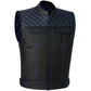 SOA Men's Leather Motorcycle Concealed Gun Pockets Biker Club Vest Paisley Blue