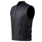 NEW BIKER MOTORCYCLE LEATHER VEST STYLISH BLACK