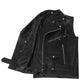 Men's Classic Leather Motorcycle Biker Concealed Carry Vintage Vest Black