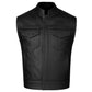 SOA Men's Leather Vest Anarchy Motorcycle Biker Club Concealed Carry Outlaws