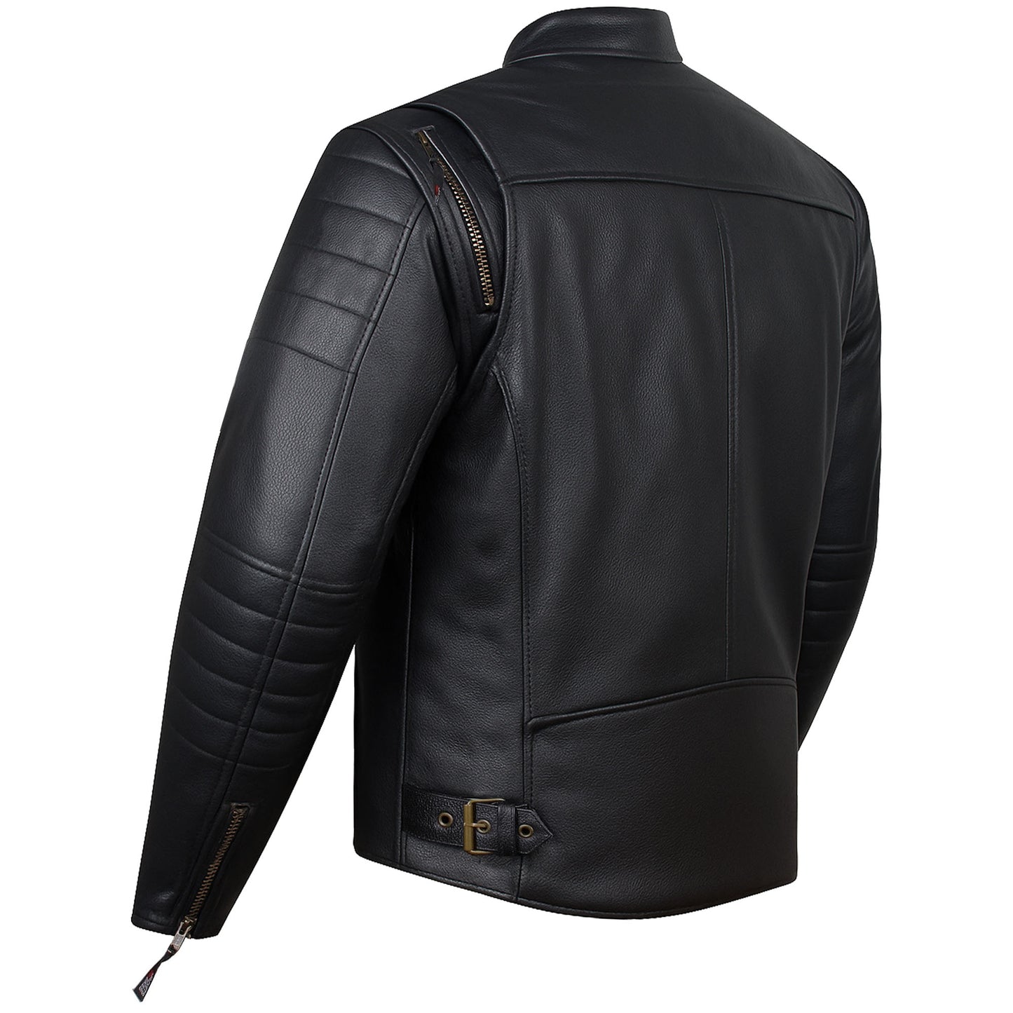 Men's REVOLT Natural Premium Buffalo Leather Motorcycle Jacket