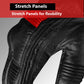 Jackets 4 Bikes Men's Genuine Leather Cruiser Street Biker Padded Gloves BlackRed