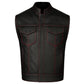 SOA Men's Leather Vest Anarchy Motorcycle Biker Club Concealed Carry Outlaws BlackRed