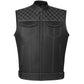 SOA Men's Leather Motorcycle Concealed Gun Pockets Biker Club Vest Paisley White
