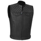 SOA Men's Leather Motorcycle Concealed Gun Pockets Biker Club Vest
