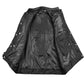 SOA Men's Leather Motorcycle Concealed Gun Pockets Biker Club Vest