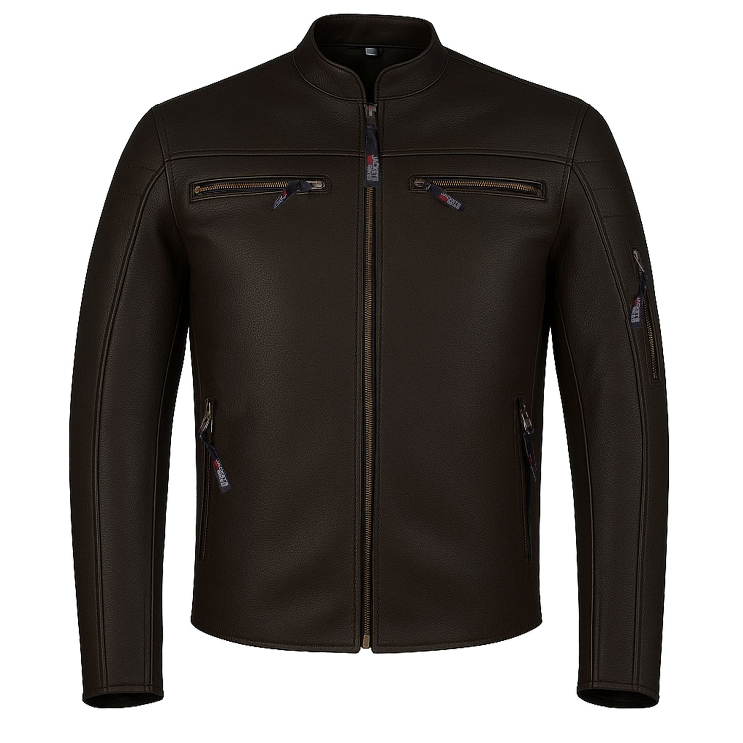 Men's REVOLT Natural Premium Buffalo Leather Motorcycle Jacket Brown
