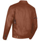 Men's Commuter Premium Natural Buffalo Armor Motorcycle Leather Biker Jacket Tan