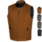 Jackets 4 Bikes Men's Dual Holsters Rugged Vest Concealed Carry Inside Pockets For Hunting Fishing Motorcycle and Outdoors Brown