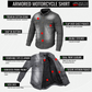 Jackets 4 Bikes PERFORMER Armored Motorcycle Flannel Shirt for Men – CE Armor, Hidden Utility Pockets Ventilated Flannel Gray