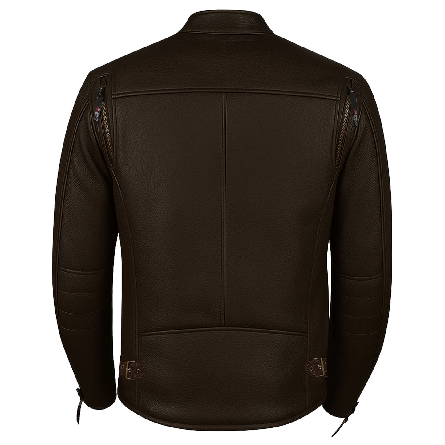 Men's REVOLT Natural Premium Buffalo Leather Motorcycle Jacket Brown