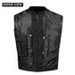NEW BIKER MOTORCYCLE LEATHER VEST STYLISH BLACK