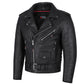 Men's ICONIC Motorcycle Premium Leather Classic Side Lace Biker Jacket