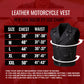 Men's Classic Leather Motorcycle Biker Concealed Carry Vintage Vest Black