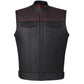SOA Men's Leather Motorcycle Concealed Gun Pockets Biker Club Vest Paisley Red