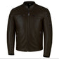 Men's REVOLT Natural Premium Buffalo Leather Motorcycle Jacket Brown