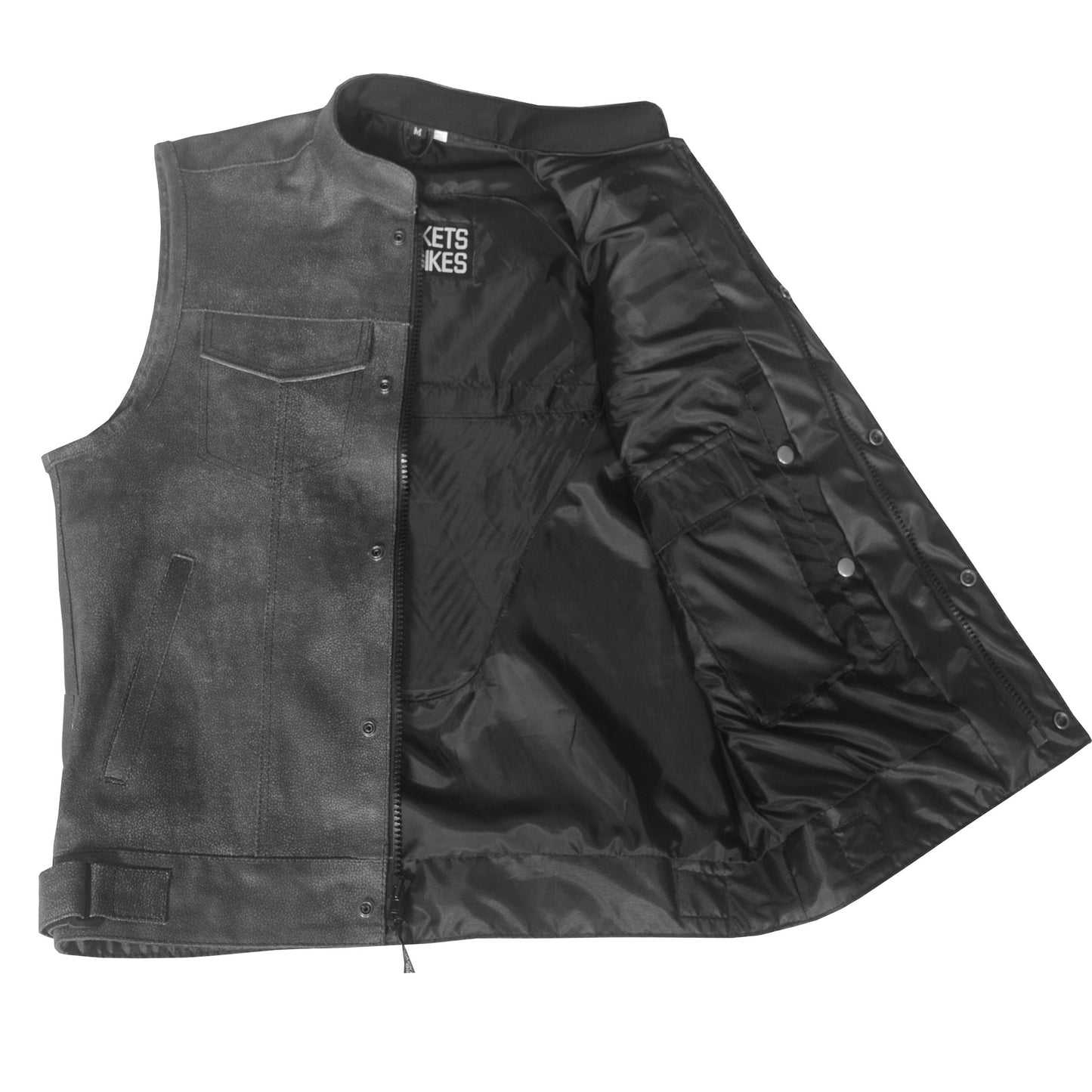 Men's ARMOR Leather SOA Anarchy Motorcycle Biker Club Concealed Carry Vest Vintage Black