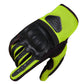 Jackets 4 Bikes Men Motorcycle Gloves Premium Leather Touchscreen Cruising Street Riding HiVis Green