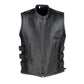 NEW BIKER MOTORCYCLE LEATHER VEST STYLISH BLACK