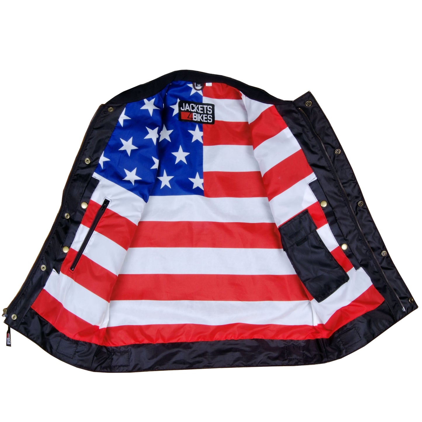 Men's ARMOR Leather SOA Anarchy Motorcycle Biker Club Concealed Carry Vest US Flag