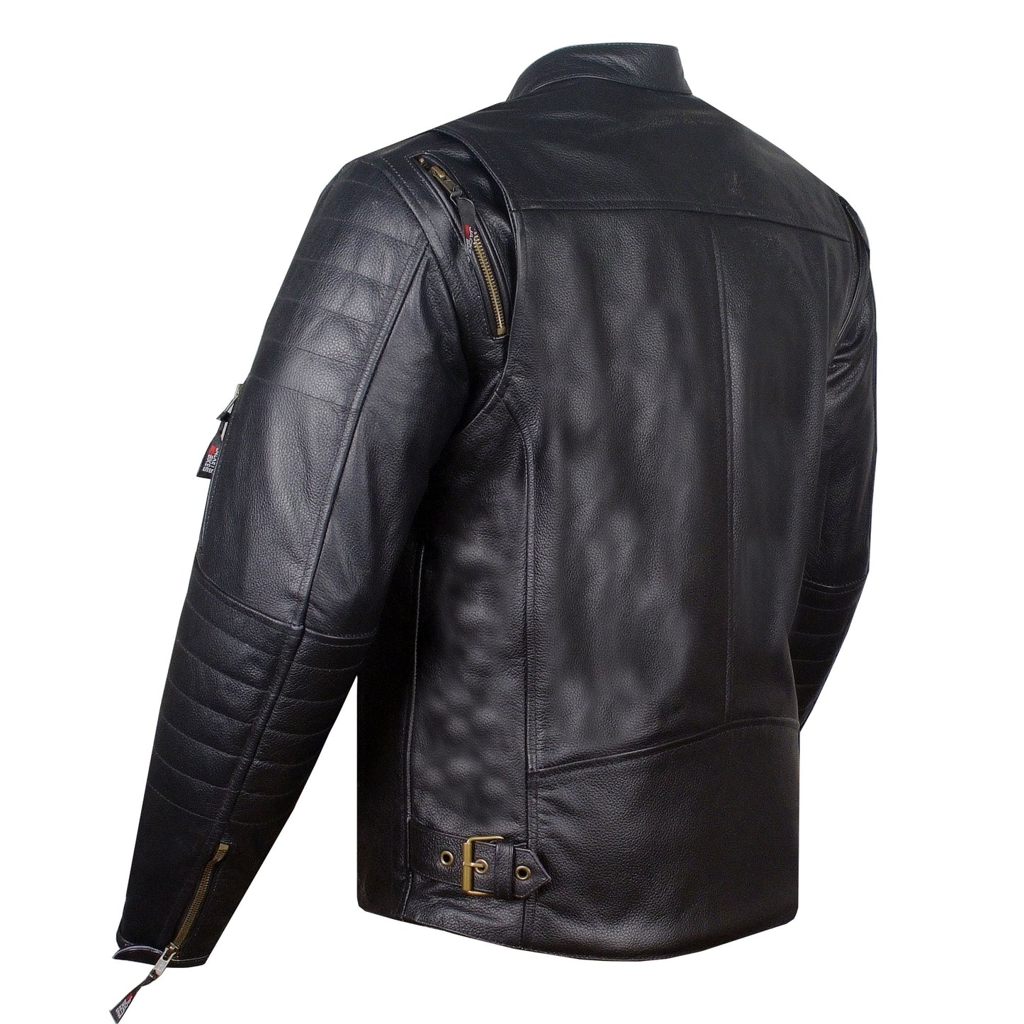 Men's REVOLT Natural Premium Buffalo Leather Motorcycle Jacket