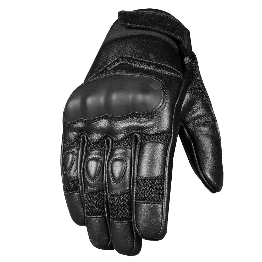 Men's Touchscreen Leather & Mesh Motorcycle Cruiser Riding Gloves