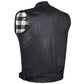 Men's ARMOR Leather SOA Anarchy Motorcycle Biker Club Concealed Carry Vest Flannel White