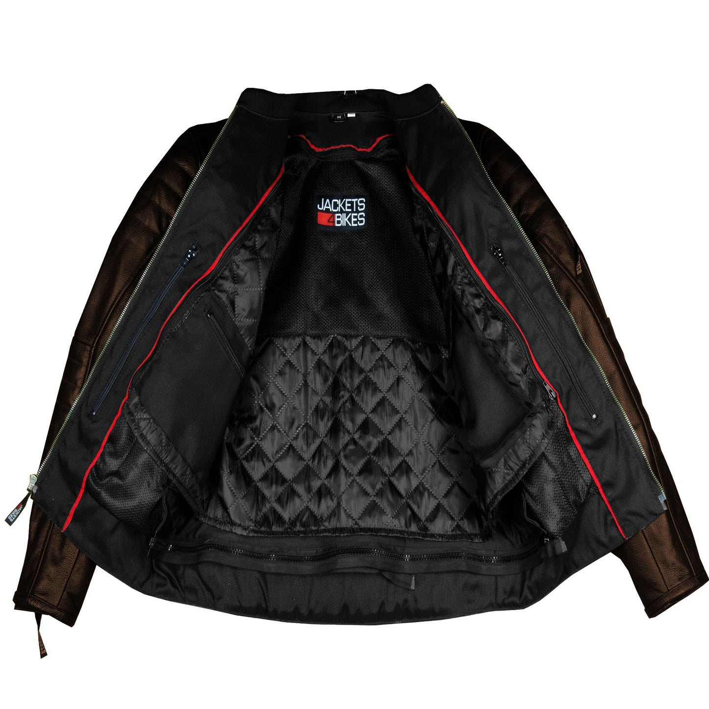 Men's REVOLT Natural Premium Buffalo Leather Motorcycle Jacket Brown